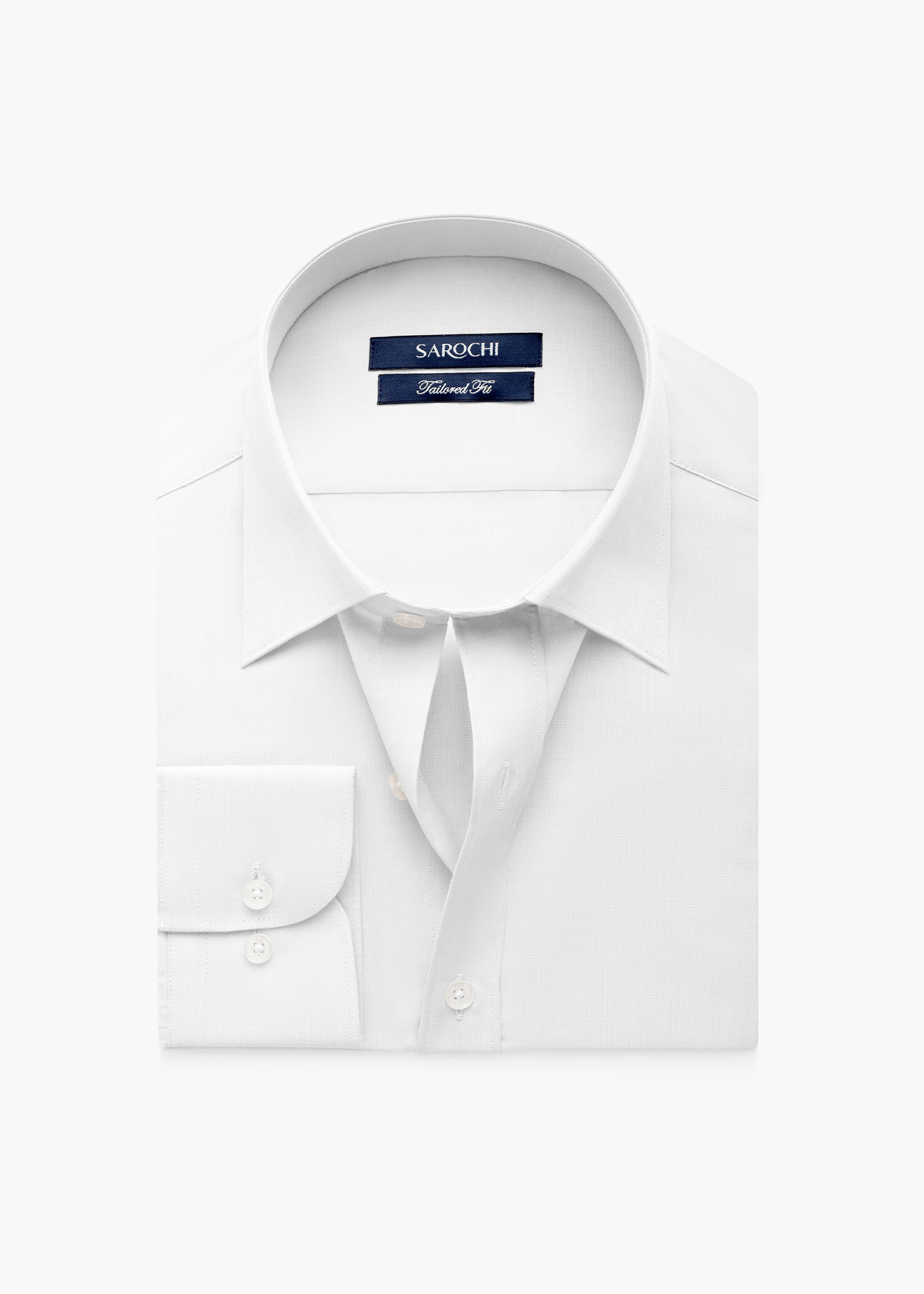 1 پیراهن کلاسیک یقه بلند سفید (point collar) - Image 1