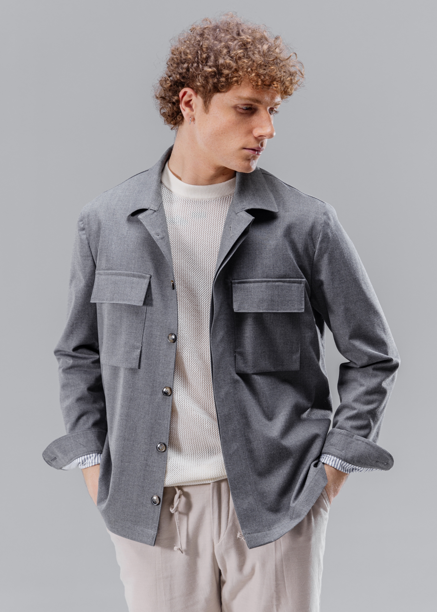 Untitled design (17) شکت کژوال جناقی طوسی - Image 1
