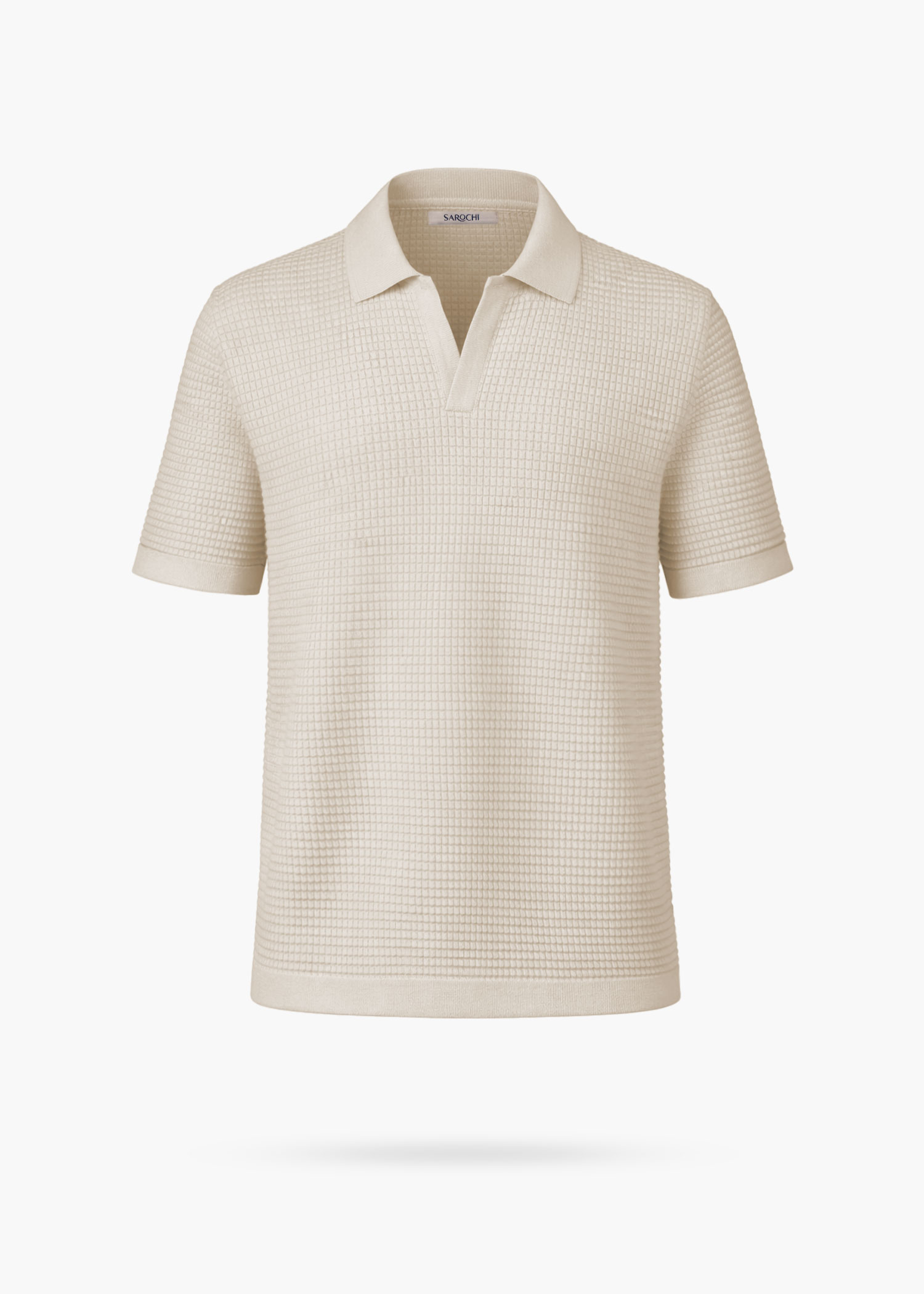 poloshirt تیشرت یقه دار نیم زیپ شیری - Image 1