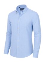 پیراهن کلاسیک لینن ساده آبی روشن - Image 2