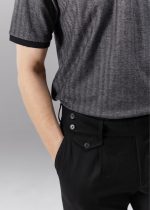 تیشرت یقه دار جناقی مشکی - Image 5