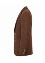 کت تک کژوال پشمی طرح دار قهوه ای - Image 4