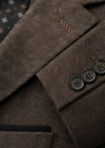 کت تک کژوال پشمی جناقی قهوه‌ای - Image 5