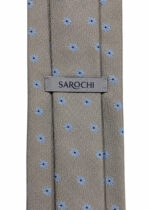 کراوات طرحدار طوسی روشن گل برفی - Image 2