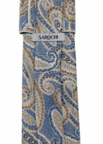 کراوات طرحدار آبی طوسی بته جقه - Image 2