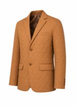 کت کاپشنی خردلی طرح لوزی سایز 52 - Image 2