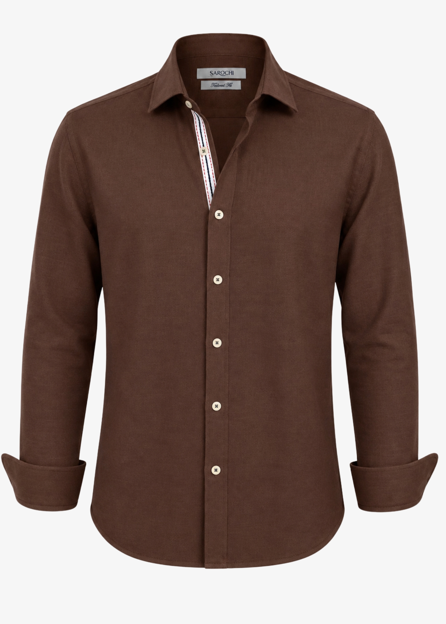 modallll shirt (1) پیراهن کژوال مودال قهوه ای - Image 1